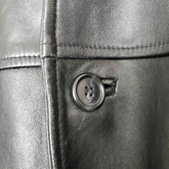 MANTLES Black Leather Jacket - Picture 3 of 14